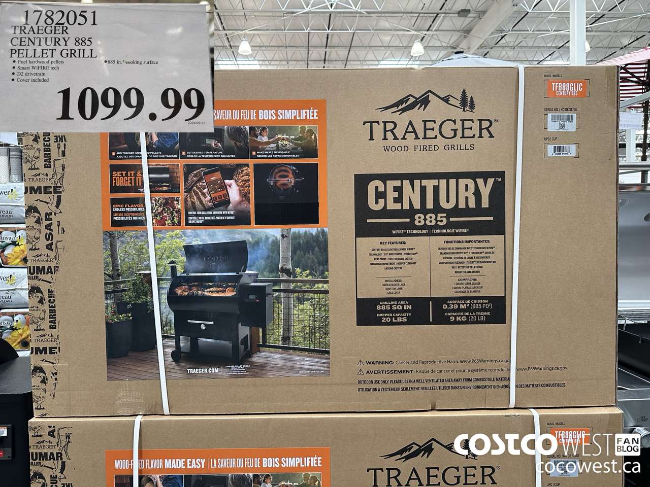 1782051 TRAEGER CENTURY 885 PELLET GRILL $1099.99