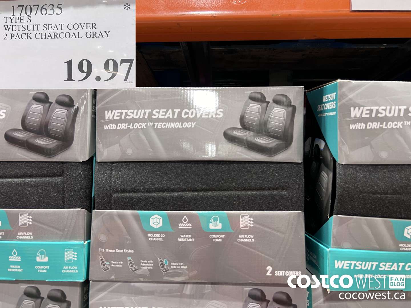 1707635 TYPE S WETSUIT SEAT COVER 2 PACK CHARCOAL GRAY $19.97