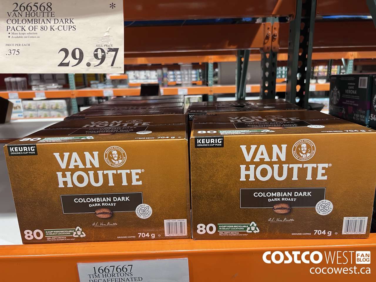 266568 VAN HOUTTE COLOMBIAN DARK PACK OF 80 K-CUPS $29.97