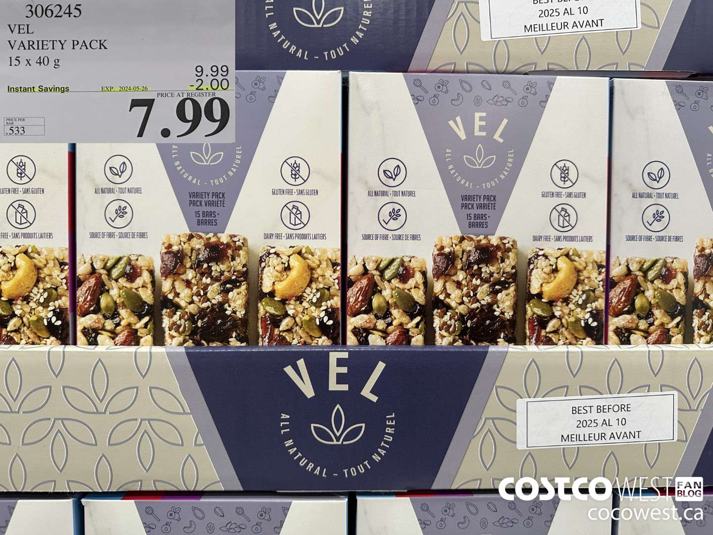 306245 VEL VARIETY PACK 15 x 40g ($2.00 INSTANT SAVINGS EXPIRES ON 2024-05-26) $7.99