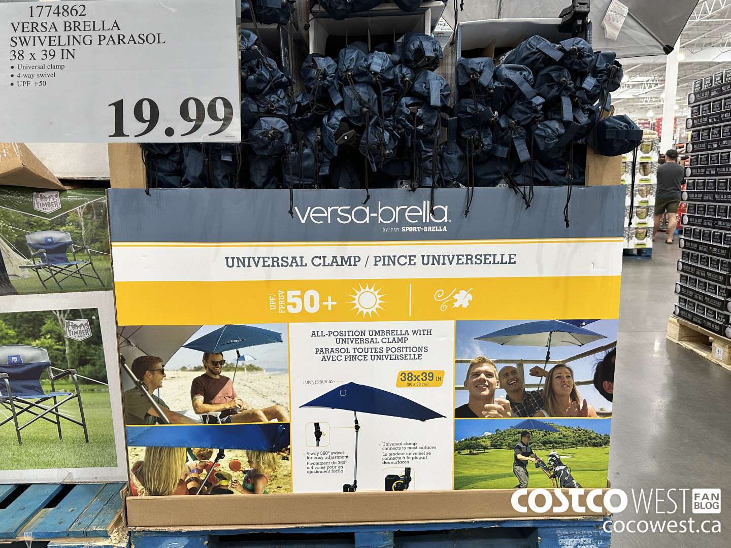 1774862 VERSA BRELLA SWIVELING PARASOL 38 X 39 IN $19.99