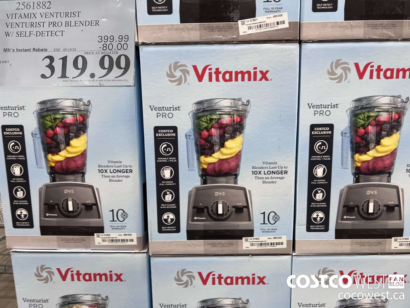 2561882 VITAMIX VENTURIST VENTURIST PRO BLENDER W/ SELF-DETECT ($80.00 INSTANT SAVINGS EXPIRES ON 2024-05-19) $319.99