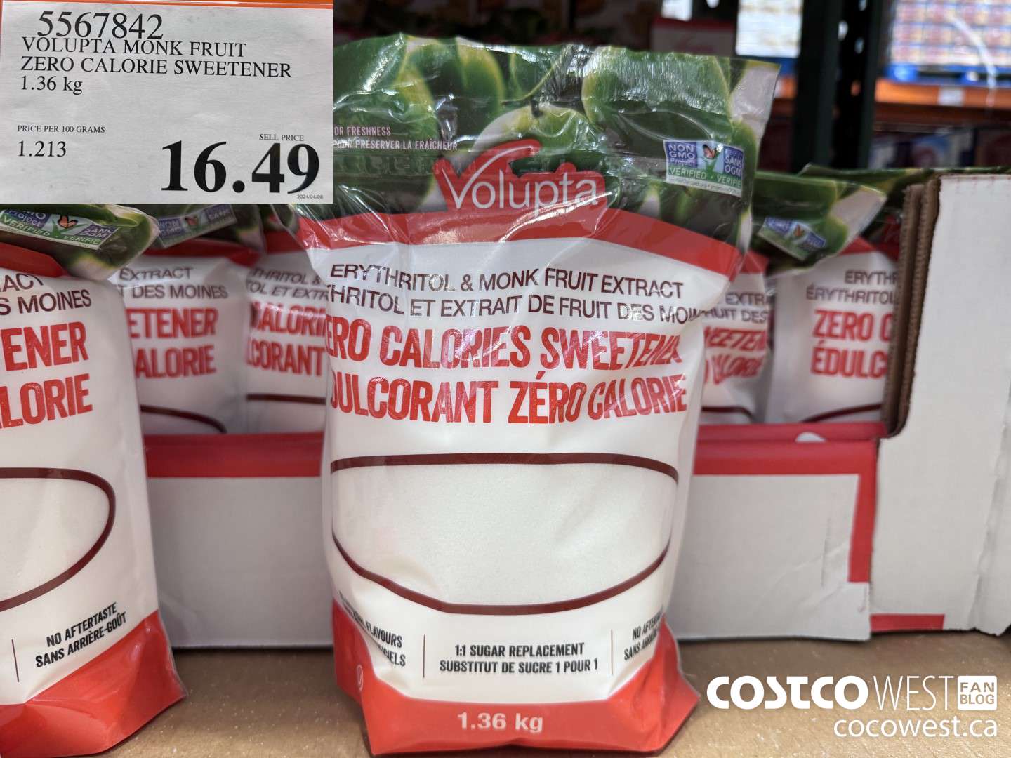 5567842 VOLUPTA MONK FRUIT ZERO CALORIE SWEETENER 1.36KG $16.49