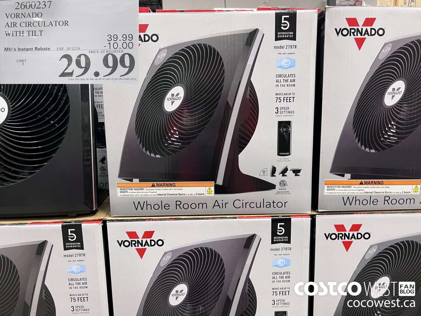 2600237 VORNADO AIR CIRCULATOR WITH TILT ($10.00 INSTANT SAVINGS EXPIRES ON 2024-05-12) $29.99