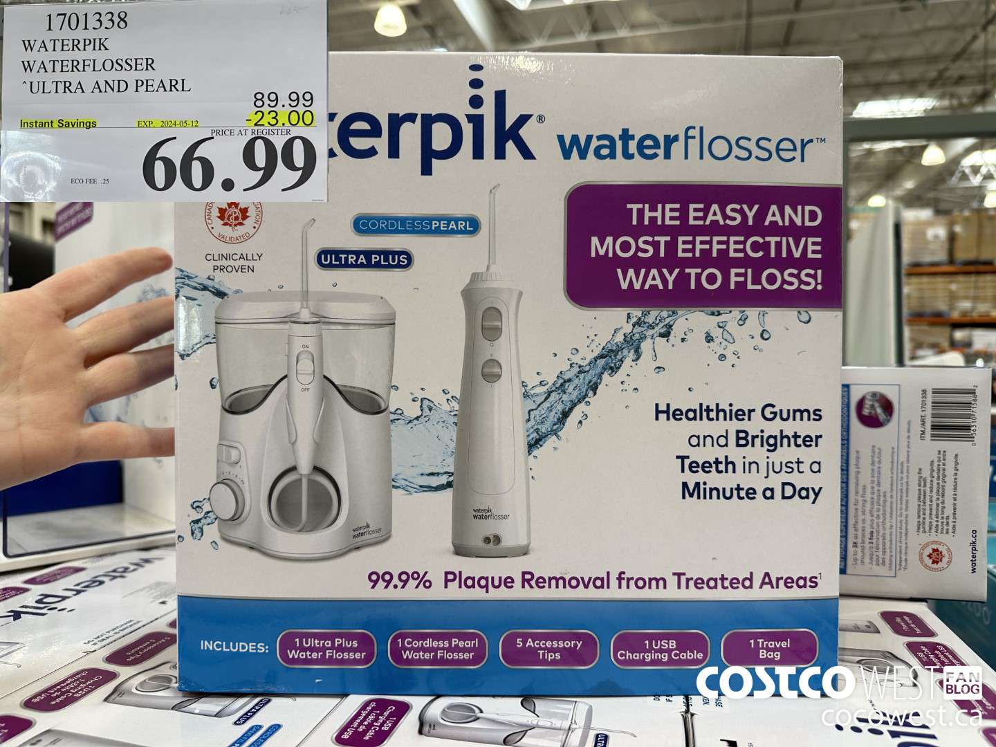 1701338 WATERPIK WATERFLOSSER ULTRA AND PEARL ($23.00 INSTANT SAVINGS EXPIRES ON 2024-05-12) $66.99