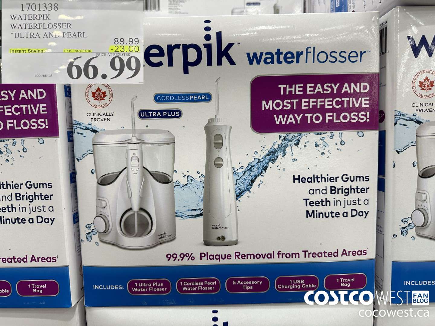 1701338 WATERPIK WATERFLOSSER ULTRA AND PEARL ($23.00 INSTANT SAVINGS EXPIRES ON 2024-05-16) $66.99