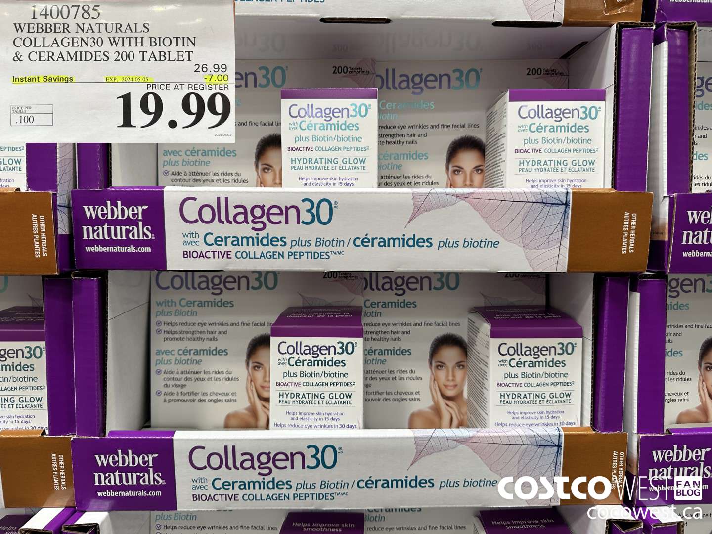 1400785 WEBBER NATURALS COLLAGEN30 WITH BIOTIN & CERAMIDES 200 TABLET ($7.00 INSTANT SAVINGS EXPIRES ON 2024-05-05) $19.99