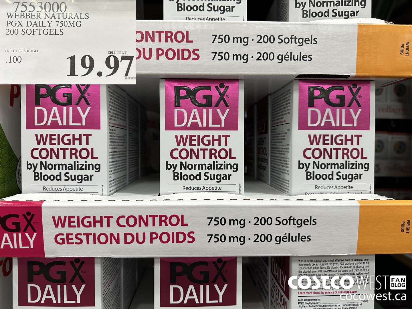 7553000 WEBBER NATURALS PGX DAILY 750MG 200 SOFTGELS $19.97