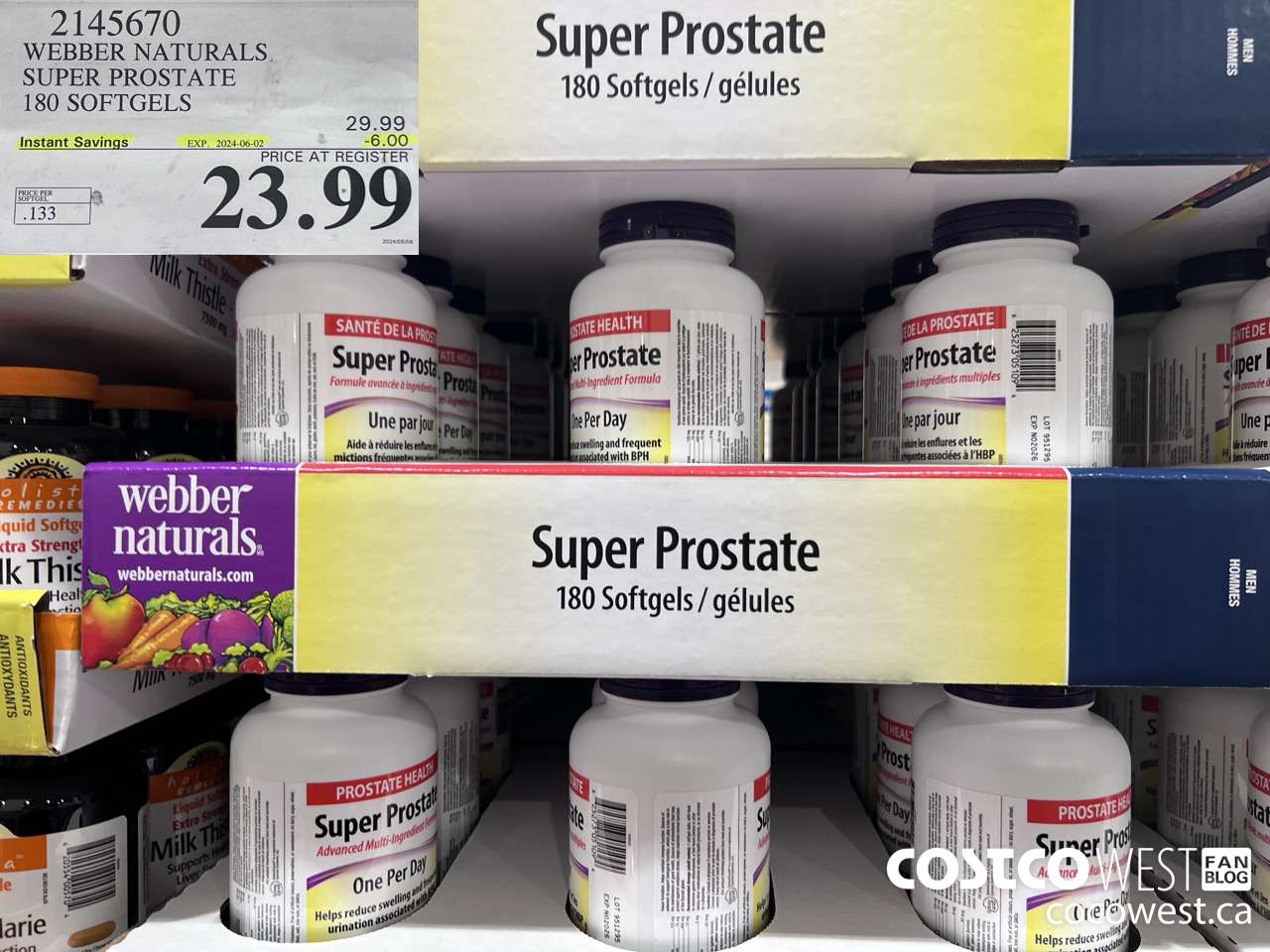 2145670 WEBBER NATURALS SUPER PROSTATE ADVANCED FORMULA 180 SOFTGELS ($6.00 INSTANT SAVINGS EXPIRES ON 2024-06-02) $23.99