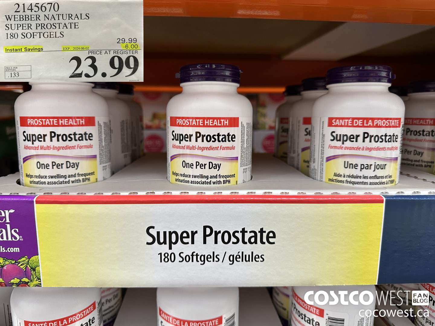 2145670 WEBBER NATURALS SUPER PROSTATE ADVANCED FORMULA 180 SOFTGELS ($6.00 INSTANT SAVINGS EXPIRES ON 2024-06-02) $23.99
