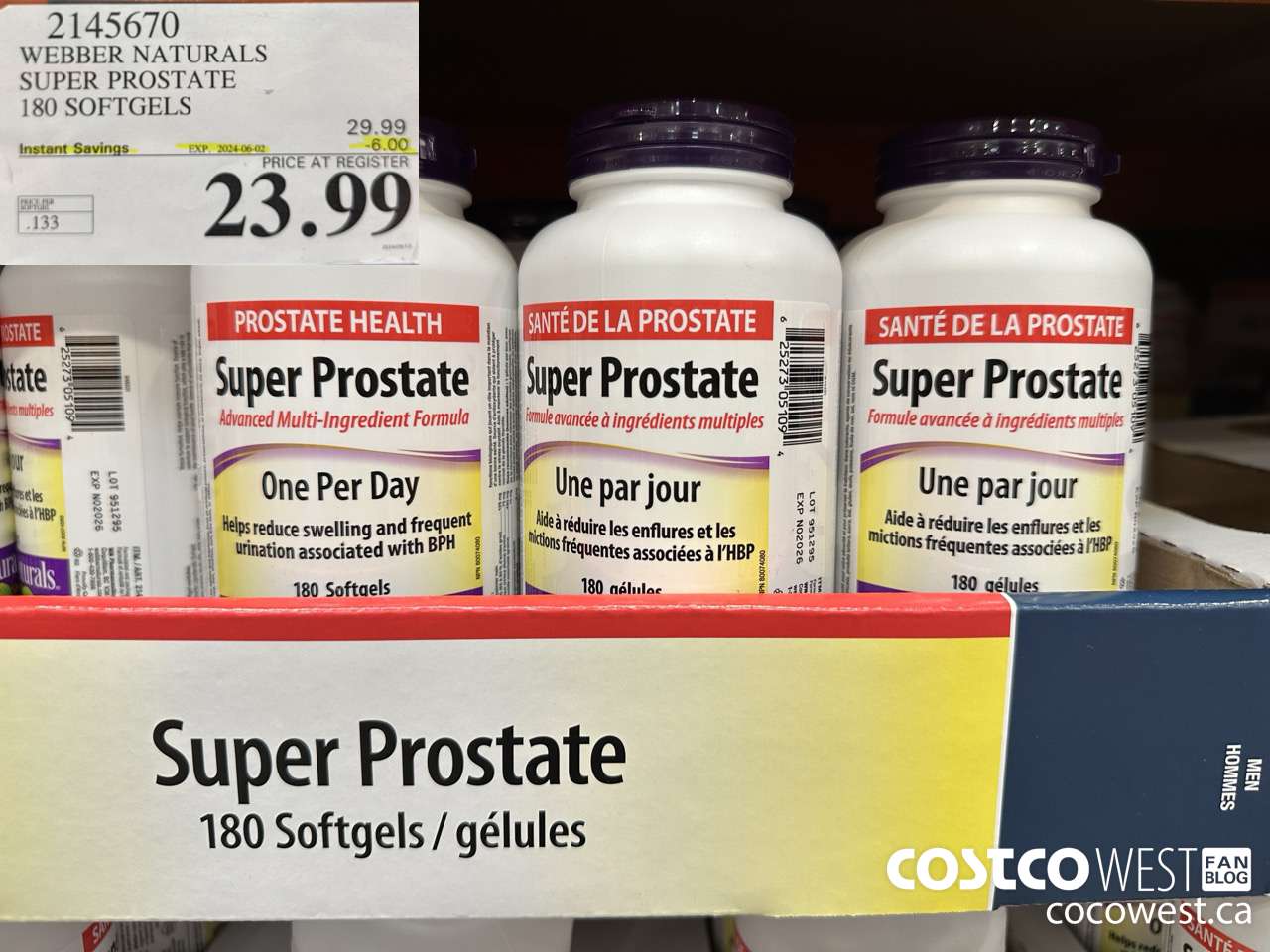 2145670 WEBBER NATURALS SUPER PROSTATE ADVANCED FORMULA 180 SOFTGELS ($6.00 INSTANT SAVINGS EXPIRES ON 2024-06-02) $23.99
