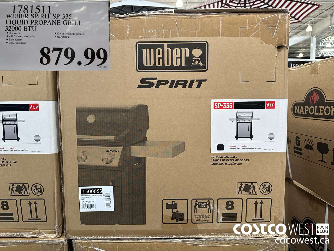 1781511 WEBER SPIRIT SP-335 LIQUID PROPANE GRILL 32000 BTU $879.99