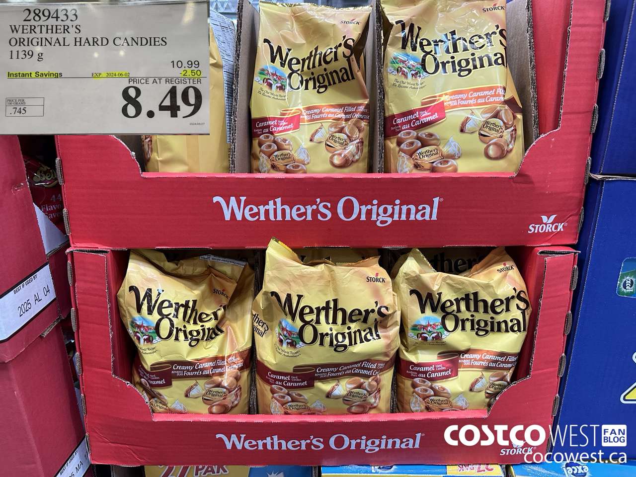 289433 WERTHER'S ORIGINAL HARD CANDIES 1139G ($2.50 INSTANT SAVINGS EXPIRES ON 2024-06-02) $8.49