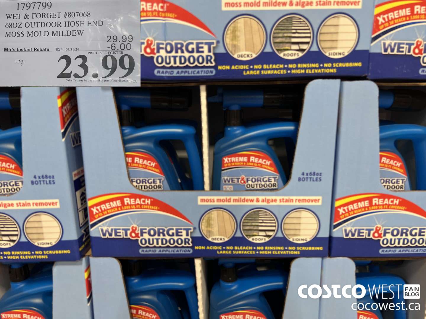 1797799 WET & FORGET #807068 68OZ OUTDOOR HOSE END MOSS MOLD MILDEW ($6.00 INSTANT SAVINGS EXPIRES ON 2024-05-13) $23.99