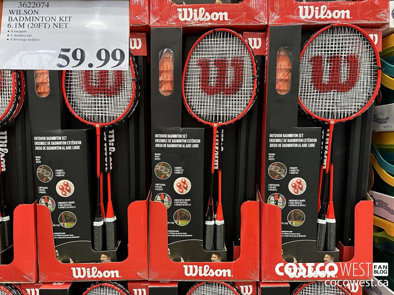3622074 WILSON BADMINTON KIT 6.1M (20FT) NET $59.99