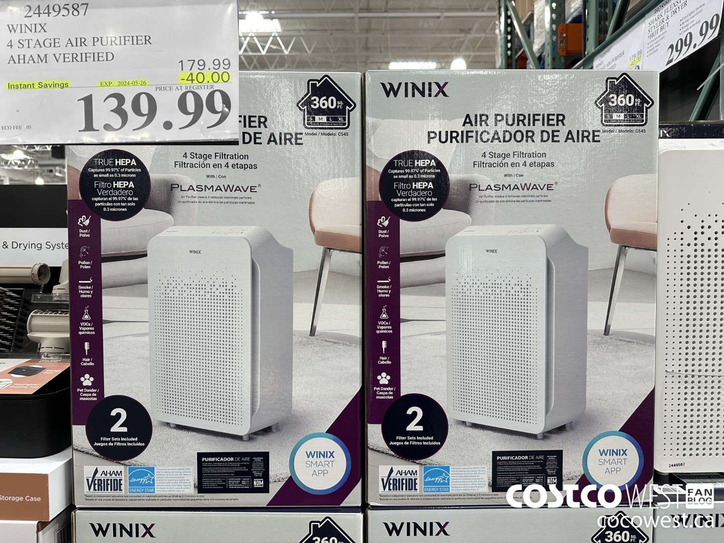 2449587 WINIX 4 STAGE AIR PURIFIER AHAM VERIFIED ($40.00 INSTANT SAVINGS EXPIRES ON 2024-05-26) $139.99