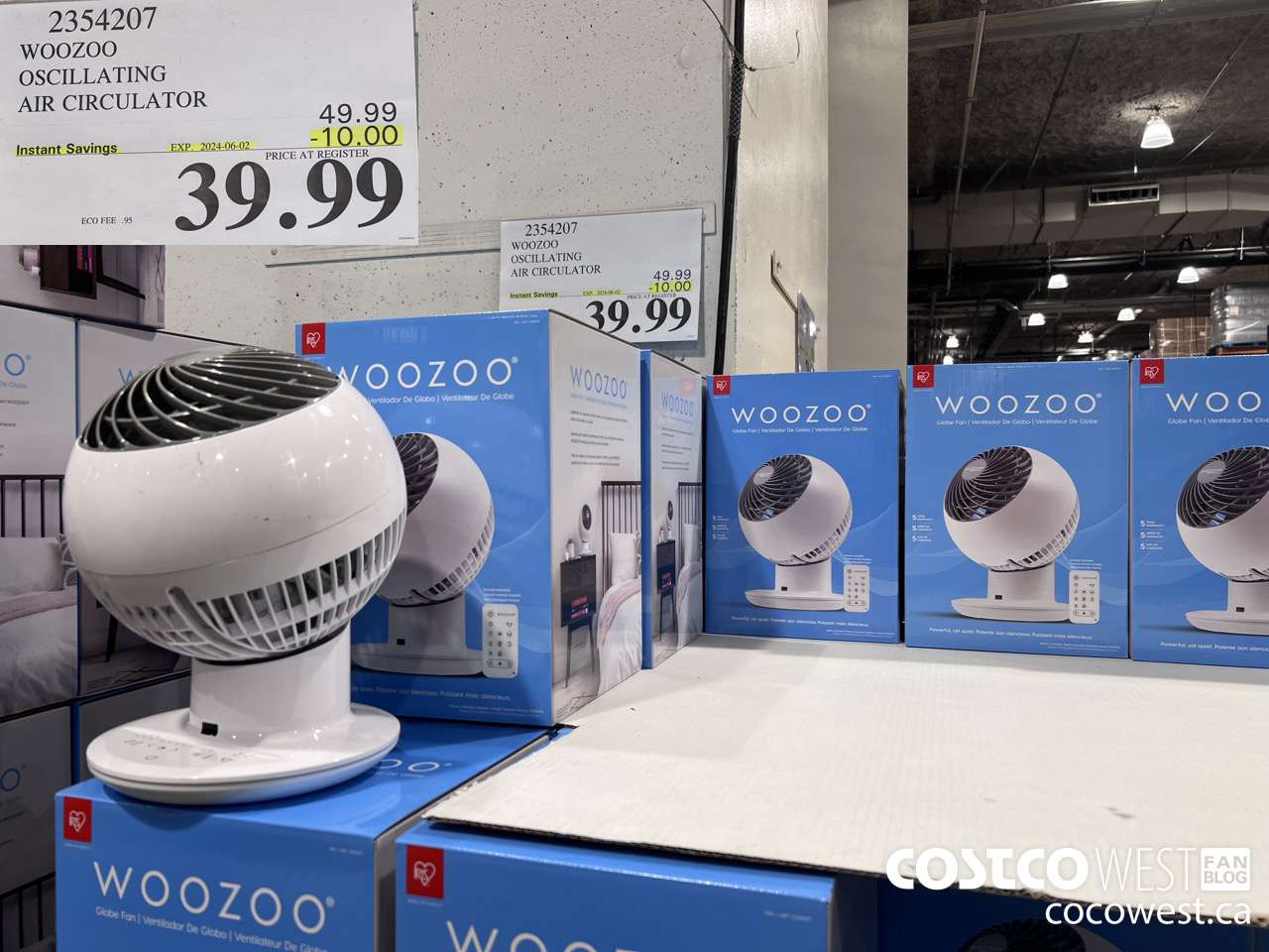 2354207 WOOZOO OSCILLATING AIR CIRCULATOR ($10.00 INSTANT SAVINGS EXPIRES ON 2024-06-02) $39.99