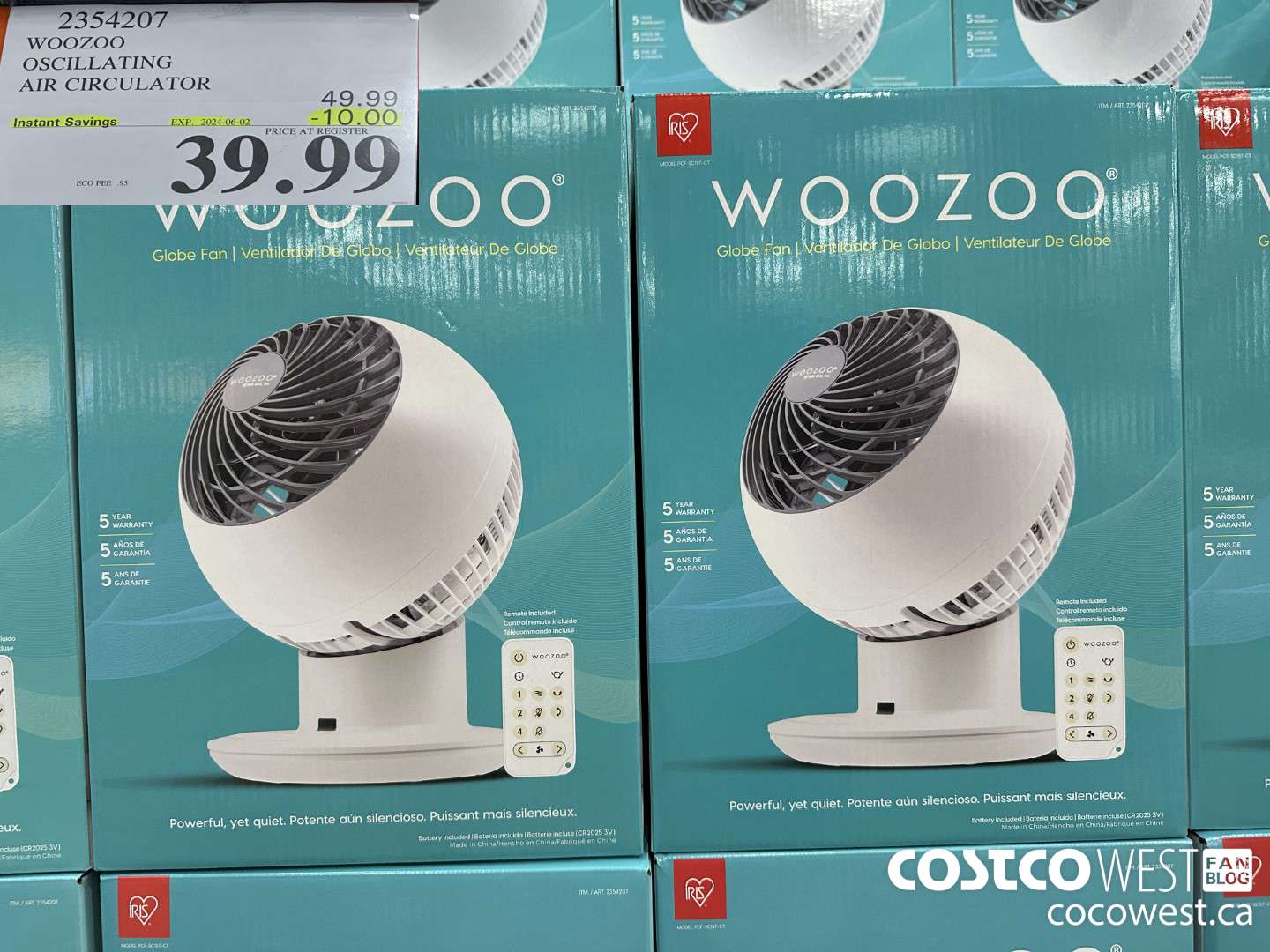 2354207 WOOZOO OSCILLATING AIR CIRCULATOR ($10.00 INSTANT SAVINGS EXPIRES ON 2024-06-02) $39.99