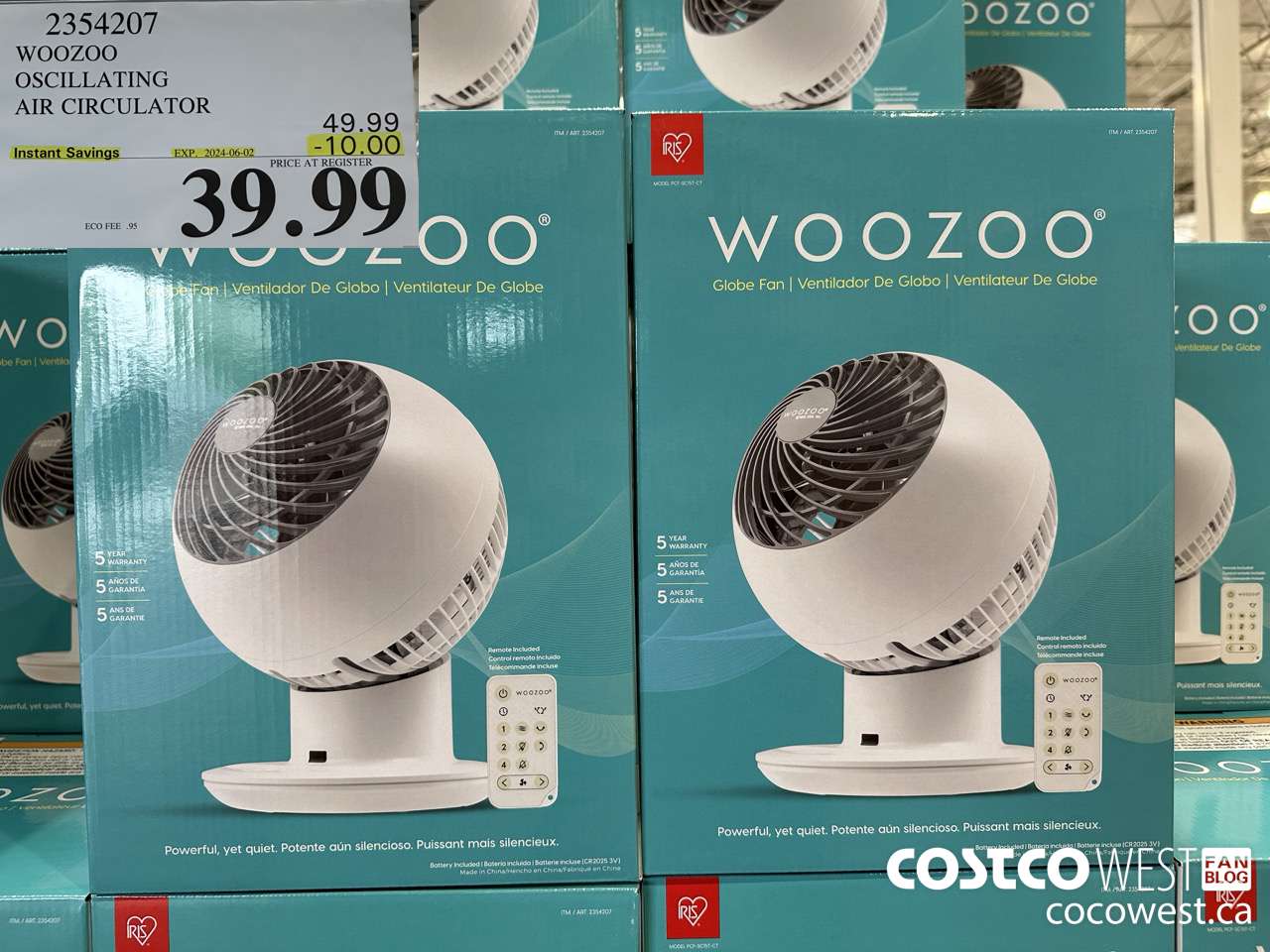 2354207 WOOZOO OSCILLATING AIR CIRCULATOR ($10.00 INSTANT SAVINGS EXPIRES ON 2024-06-02) $39.99
