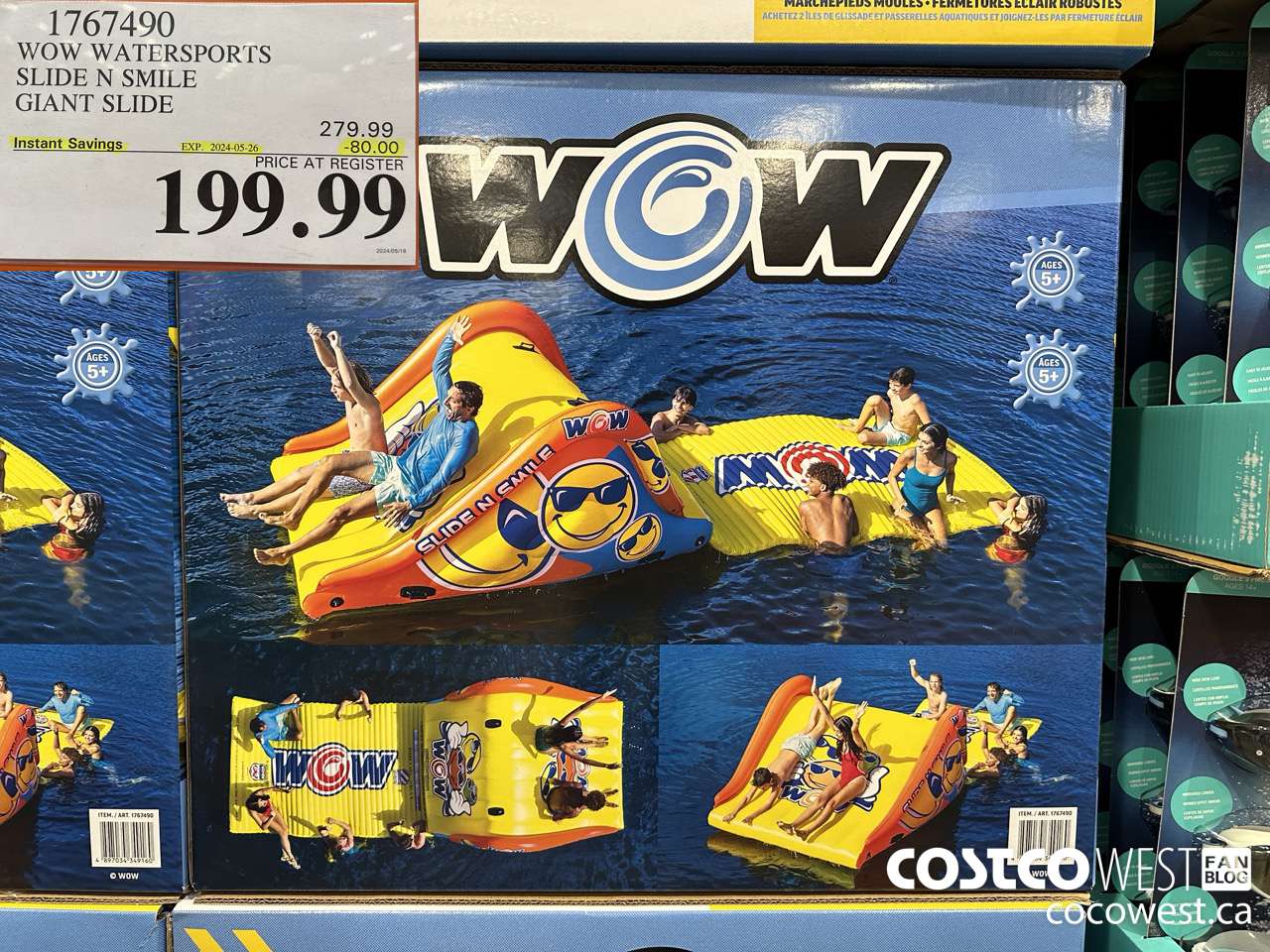 1767490 WOW WATERSPORTS SLIDE N SMILE GIANT SLIDE ($80.00 INSTANT SAVINGS EXPIRES ON 2024-05-26) $199.99