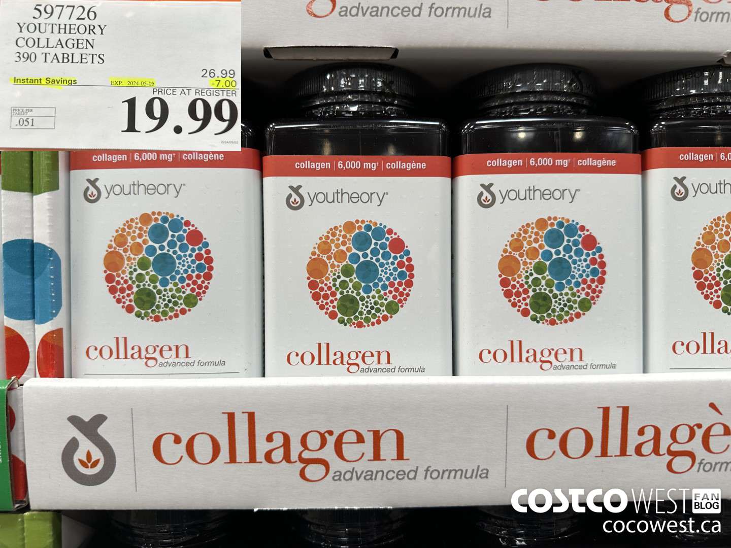 597726 YOUTHEORY COLLAGEN 390 TABLETS ($7.00 INSTANT SAVINGS EXPIRES ON 2024-05-05) $19.99