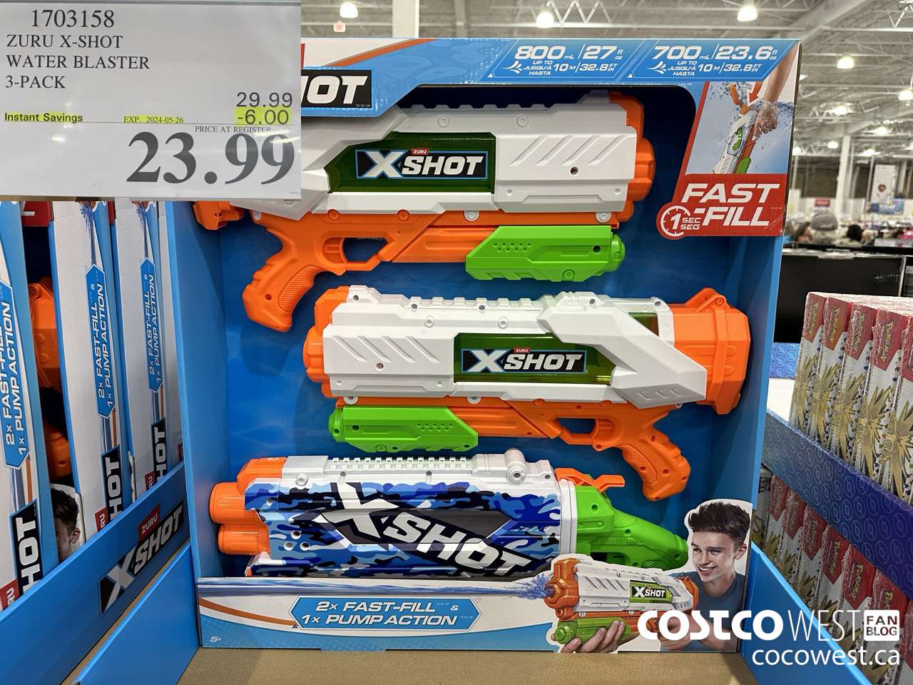 1703158 ZURU X-SHOT WATER BLASTER 3 PACK  ($6.00 INSTANT SAVINGS EXPIRES ON 2024-05-26) $23.99