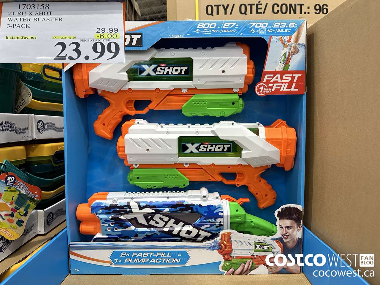 1703158 ZURU X-SHOT WATER BLASTER 3 PACK  ($6.00 INSTANT SAVINGS EXPIRES ON 2024-05-26) $23.99