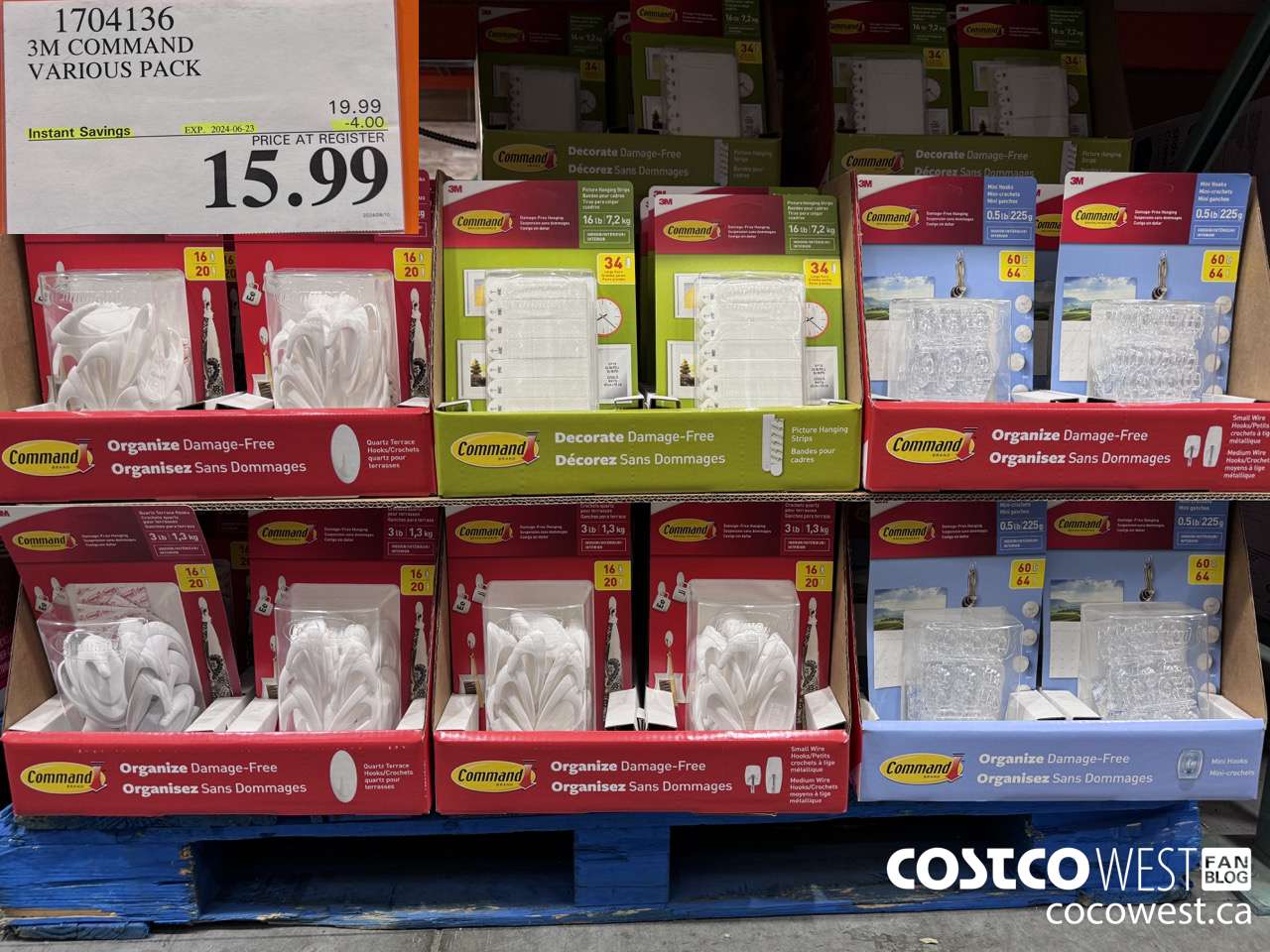 1704136 3M COMMAND VARIOUS PACK ($4.00 INSTANT SAVINGS EXPIRES ON 2024-06-23) $15.99