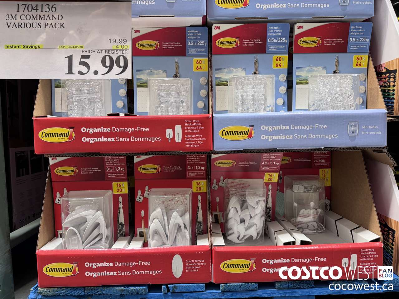 1704136 3M COMMAND VARIOUS PACK ($4.00 INSTANT SAVINGS EXPIRES ON 2024-06-30) $15.99