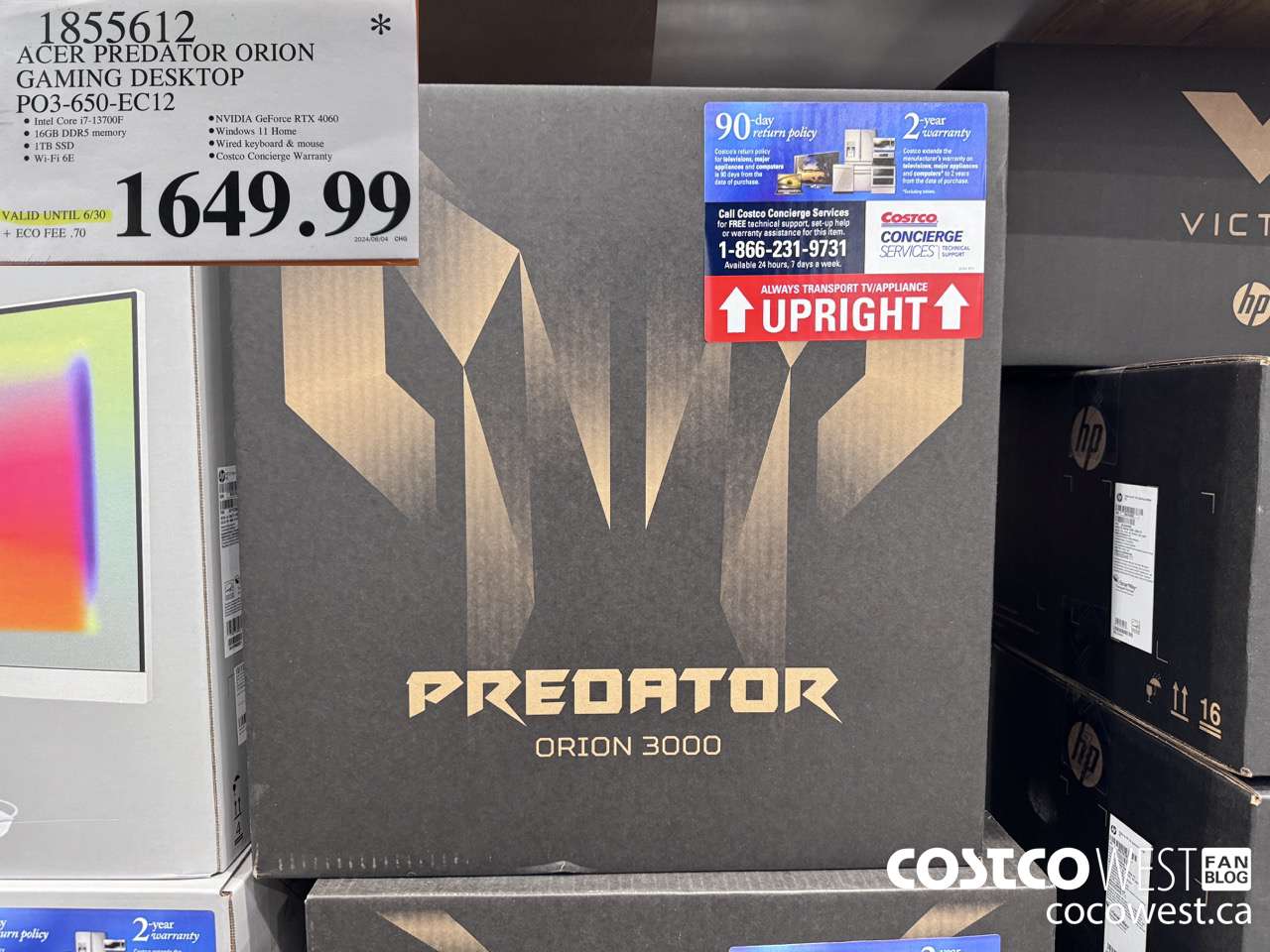 1855612 ACER PREDATOR ORION GAMING DESKTOP PO3-650-EC12 (EXPIRES ON 2024-06-30) $1649.99