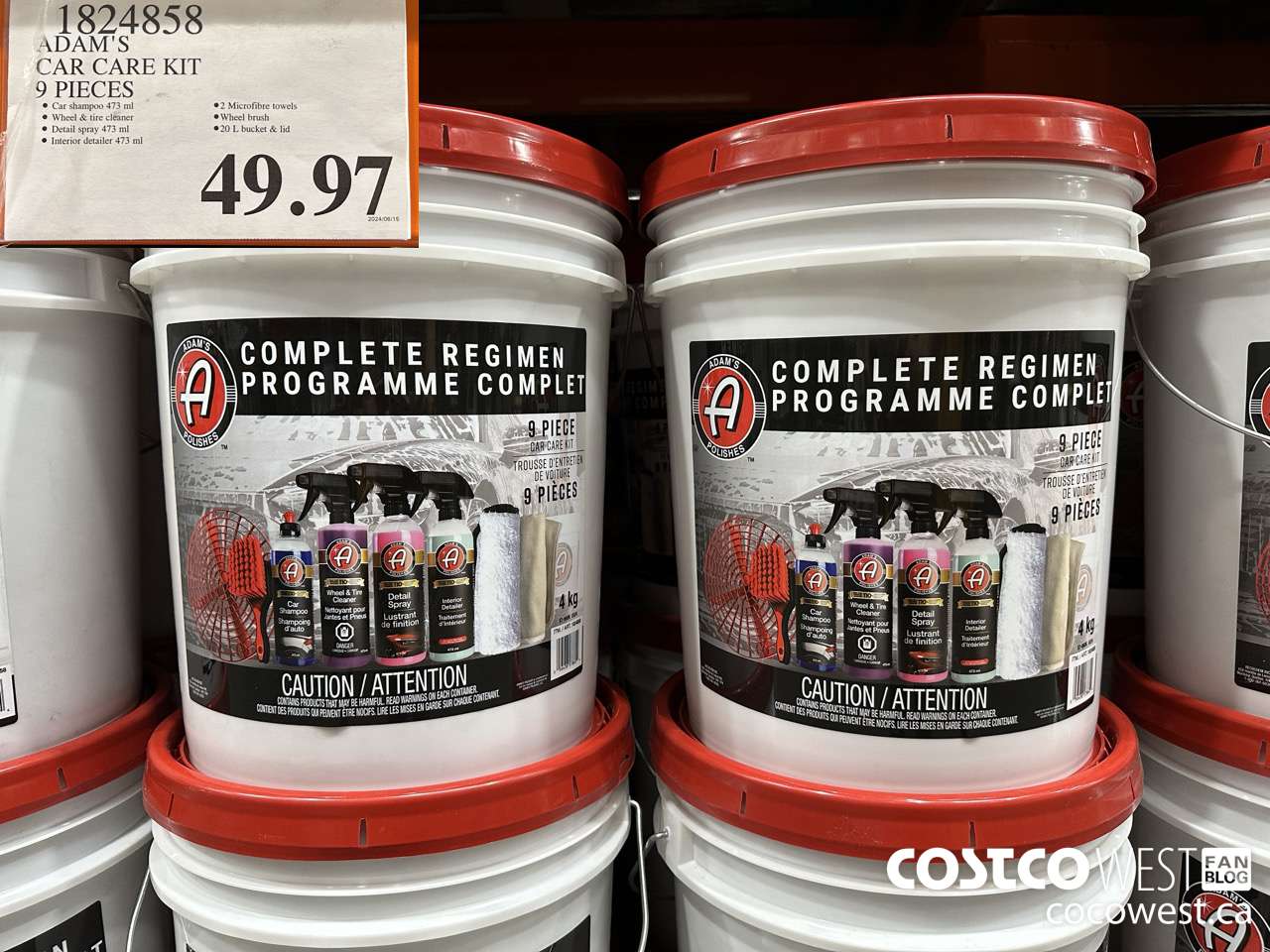 1824858 ADAM'S CAR CARE KIT 9 PIECES $49.97