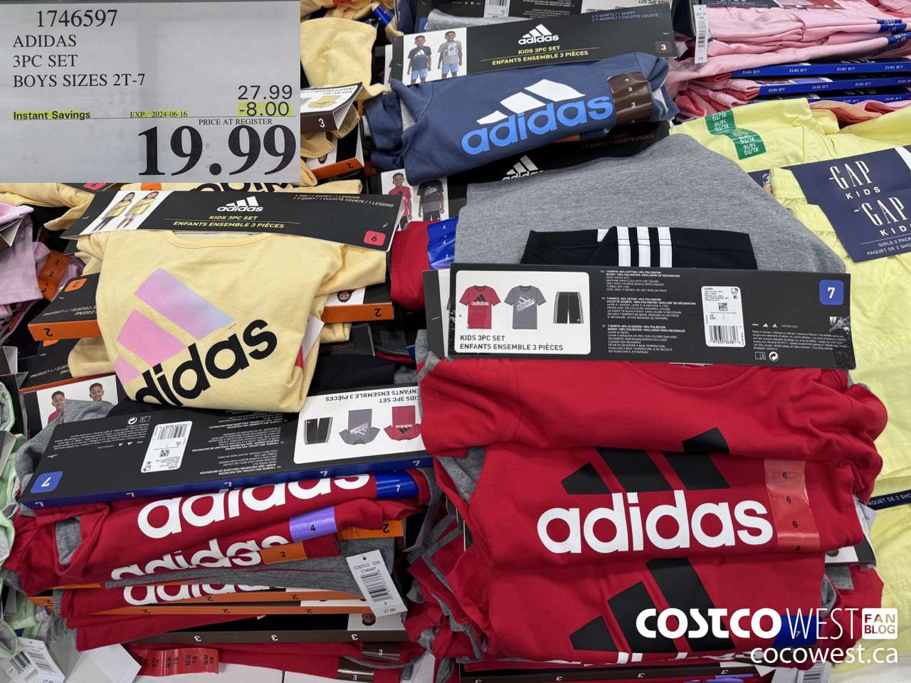 1746597 ADIDAS 3PC SET BOYS SIZES 2T-7 ($8.00 INSTANT SAVINGS EXPIRES ON 2024-06-16) $19.99