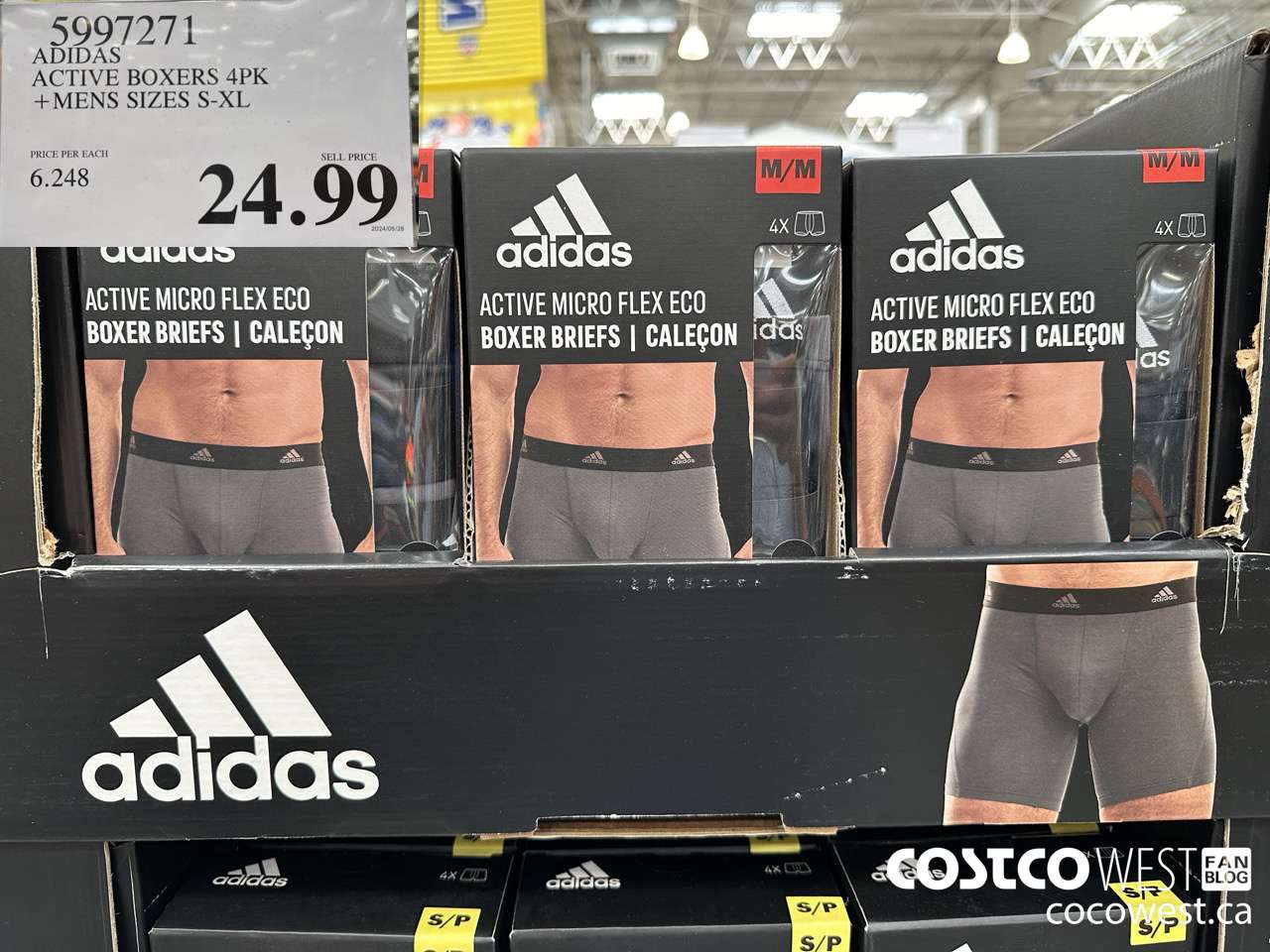 5997271 ADIDAS ACTIVE BOXERS 4PK MENS SIZES S-XL $24.99