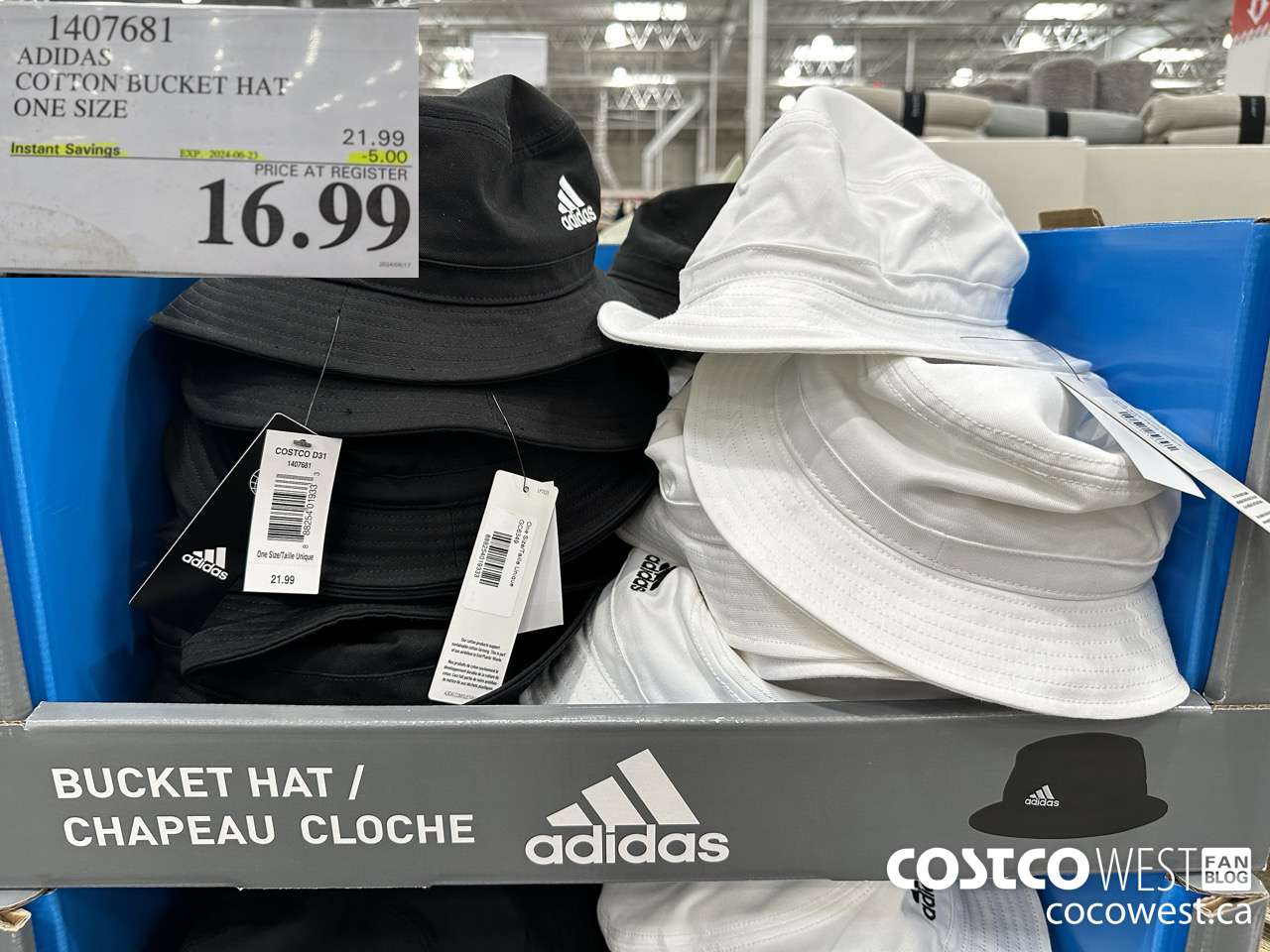 1407681 ADIDAS COTTON BUCKET HAT ONE SIZE ($5.00 INSTANT SAVINGS EXPIRES ON 2024-06-23) $16.99