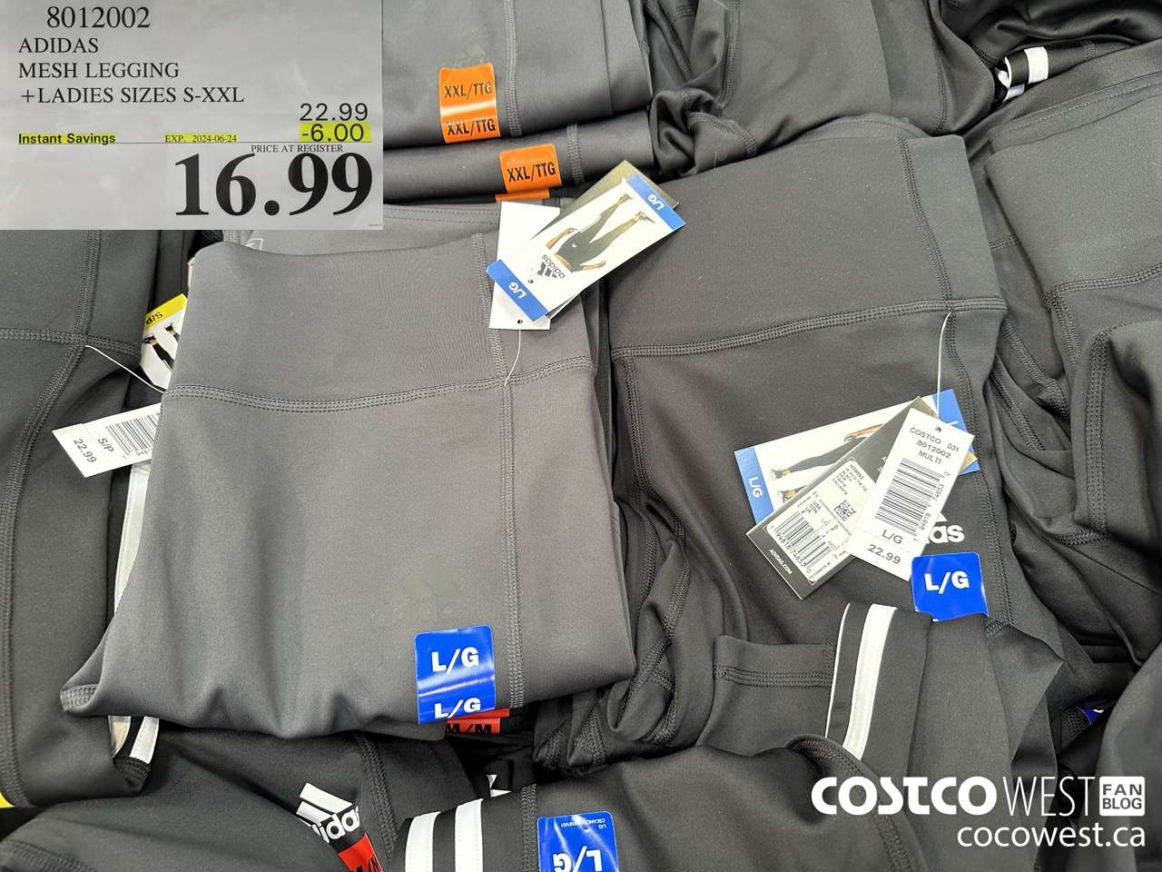 8012002 ADIDAS MESH LEGGING LADIES SIZES S-XXL ($6.00 INSTANT SAVINGS EXPIRES ON 2024-06-24) $16.99