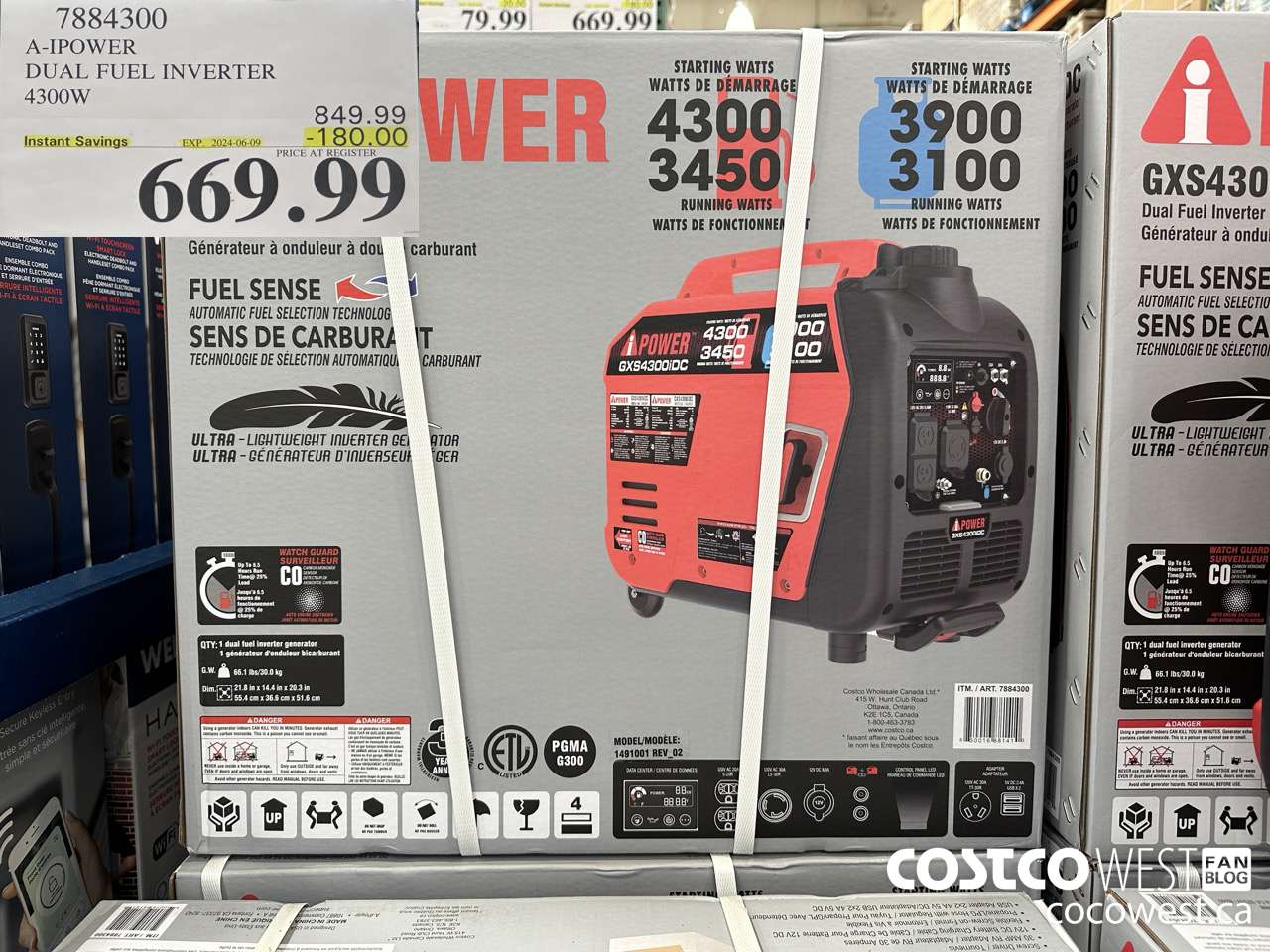 7884300 A-IPOWER DUAL FUEL INVERTER 4300W ($180.00 INSTANT SAVINGS EXPIRES ON 2024-06-09) $669.99