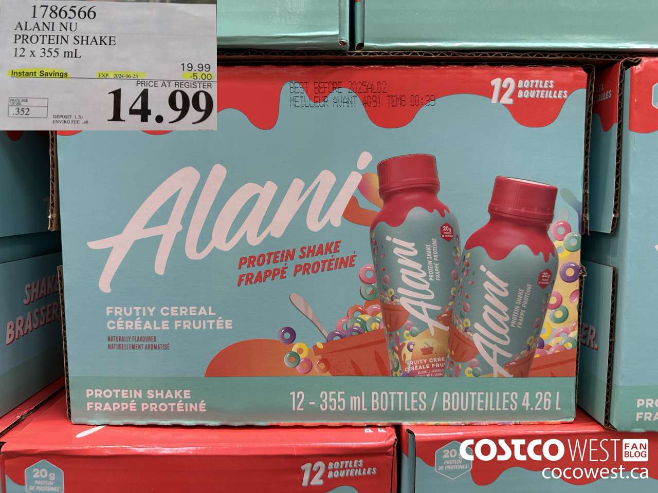 1786566 ALANI NU PROTEIN SHAKE 12 x 355 ML ($5.00 INSTANT SAVINGS EXPIRES ON 2024-06-23) $14.99