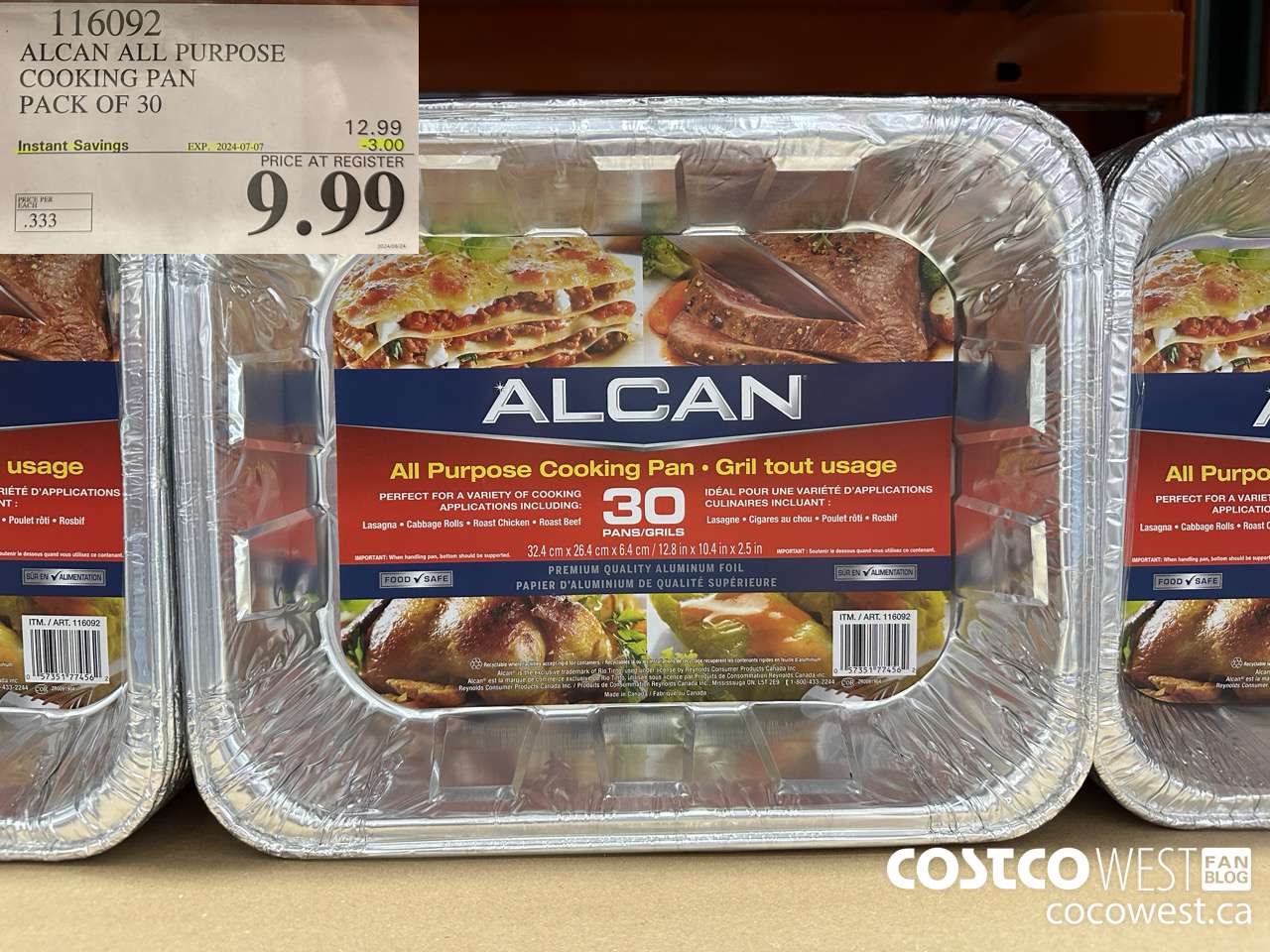 116092 ALCAN ALL PURPOSE COOKING PAN pack of 30 ($3.00 INSTANT SAVINGS EXPIRES ON 2024-07-07) $9.99