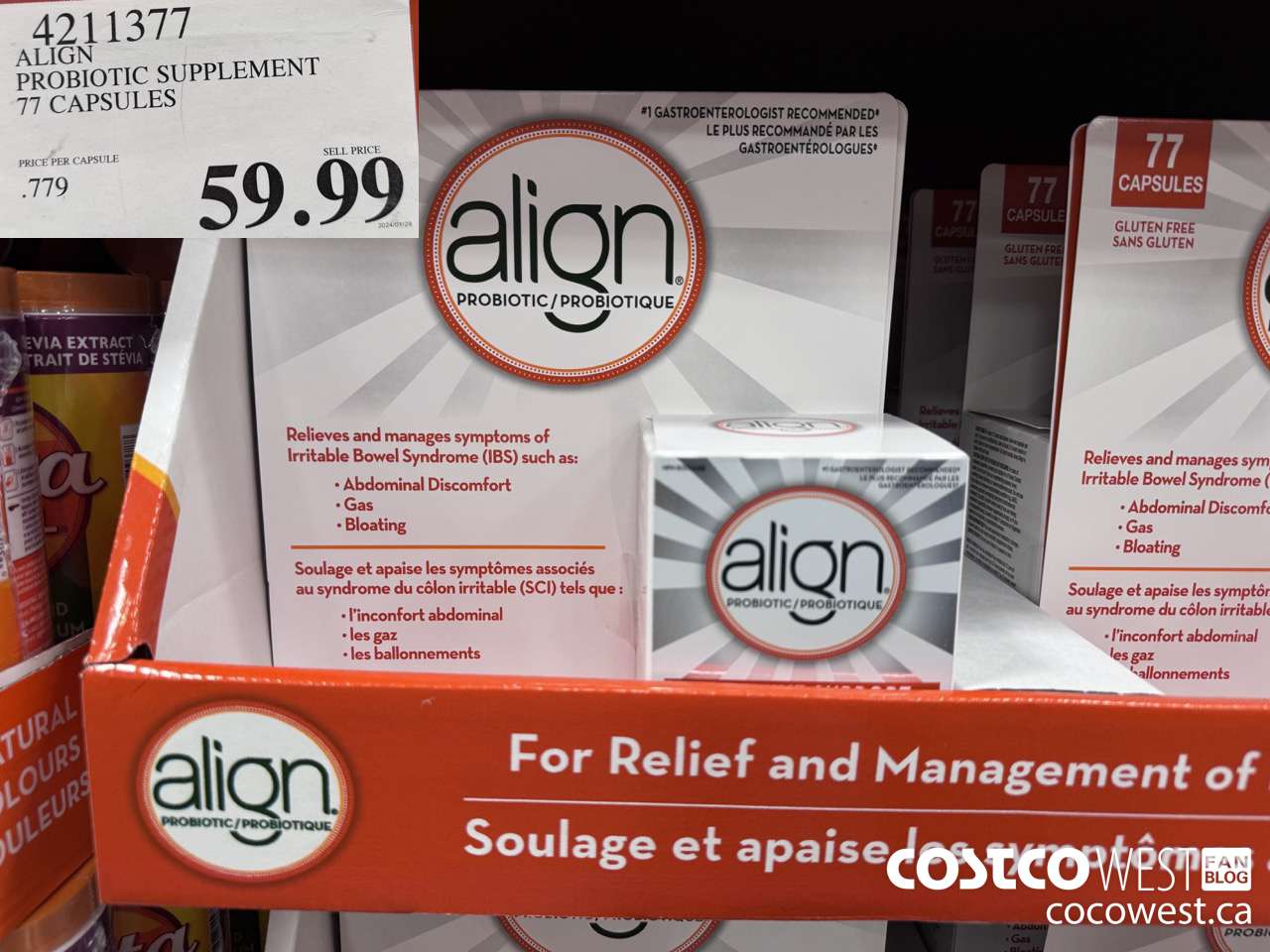 4211377 ALIGN PROBIOTIC SUPPLEMENT 77 CAPSULES $59.99