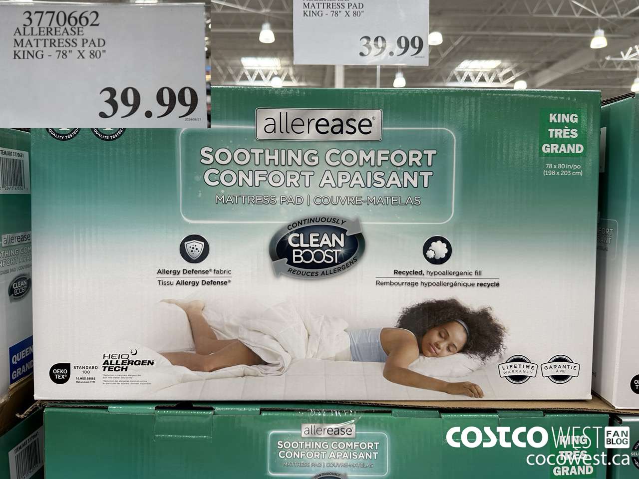 3770662 ALLEREASE MATTRESS PAD KING 78