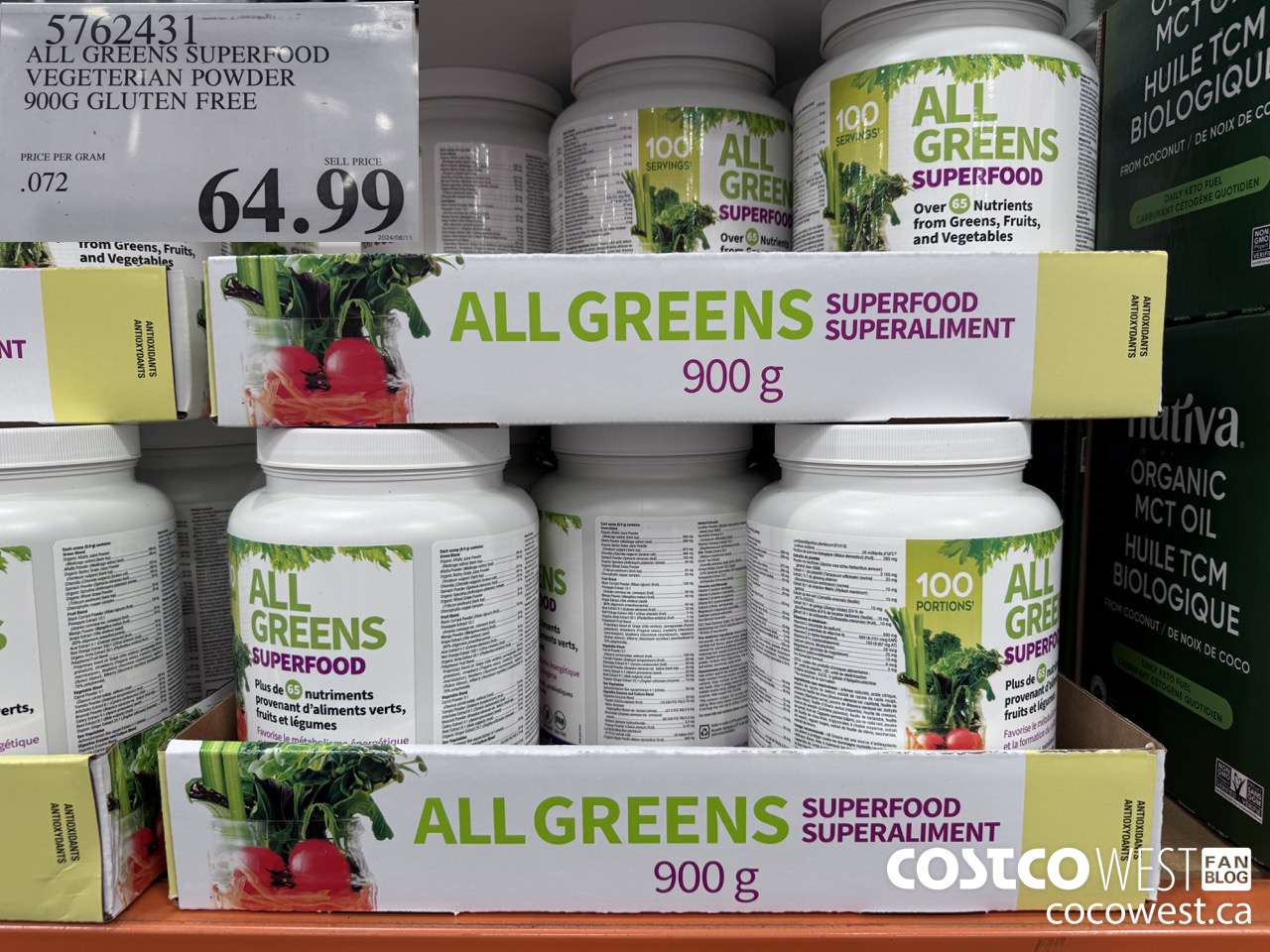 5762431 ALL GREENS SUPERFOOD VEGETERIAN POWDER 900G GLUTEN FREE $64.99
