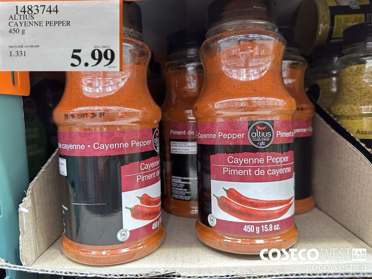 1483744 ALTIUS CAYENNE PEPPER 450G $5.99