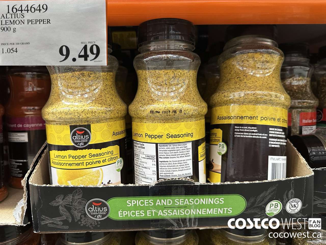 1644649 ALTIUS LEMON PEPPER 900 G $9.49