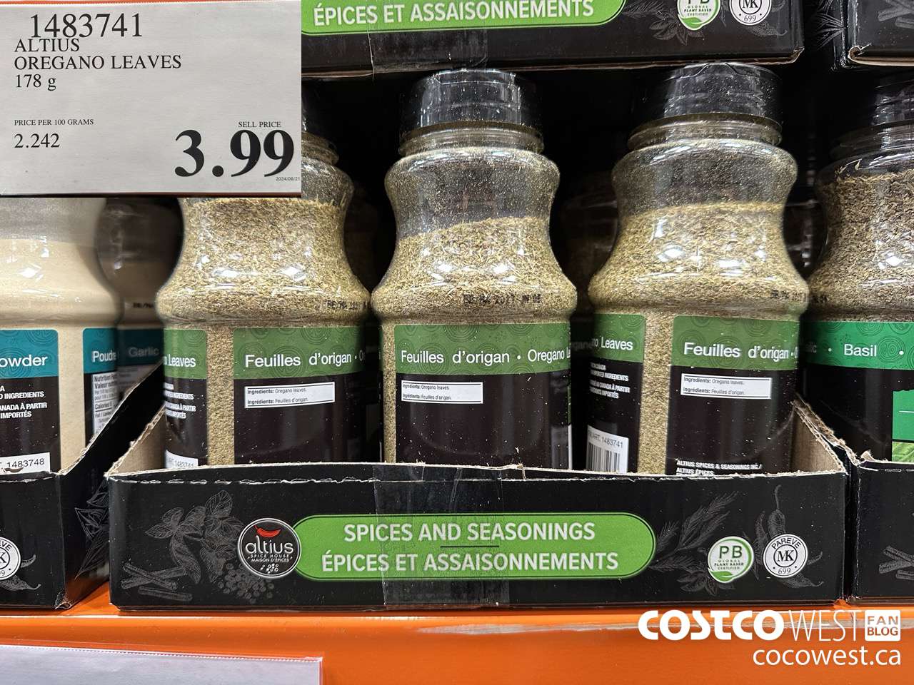 1483741 ALTIUS OREGANO LEAVES 178G $3.99