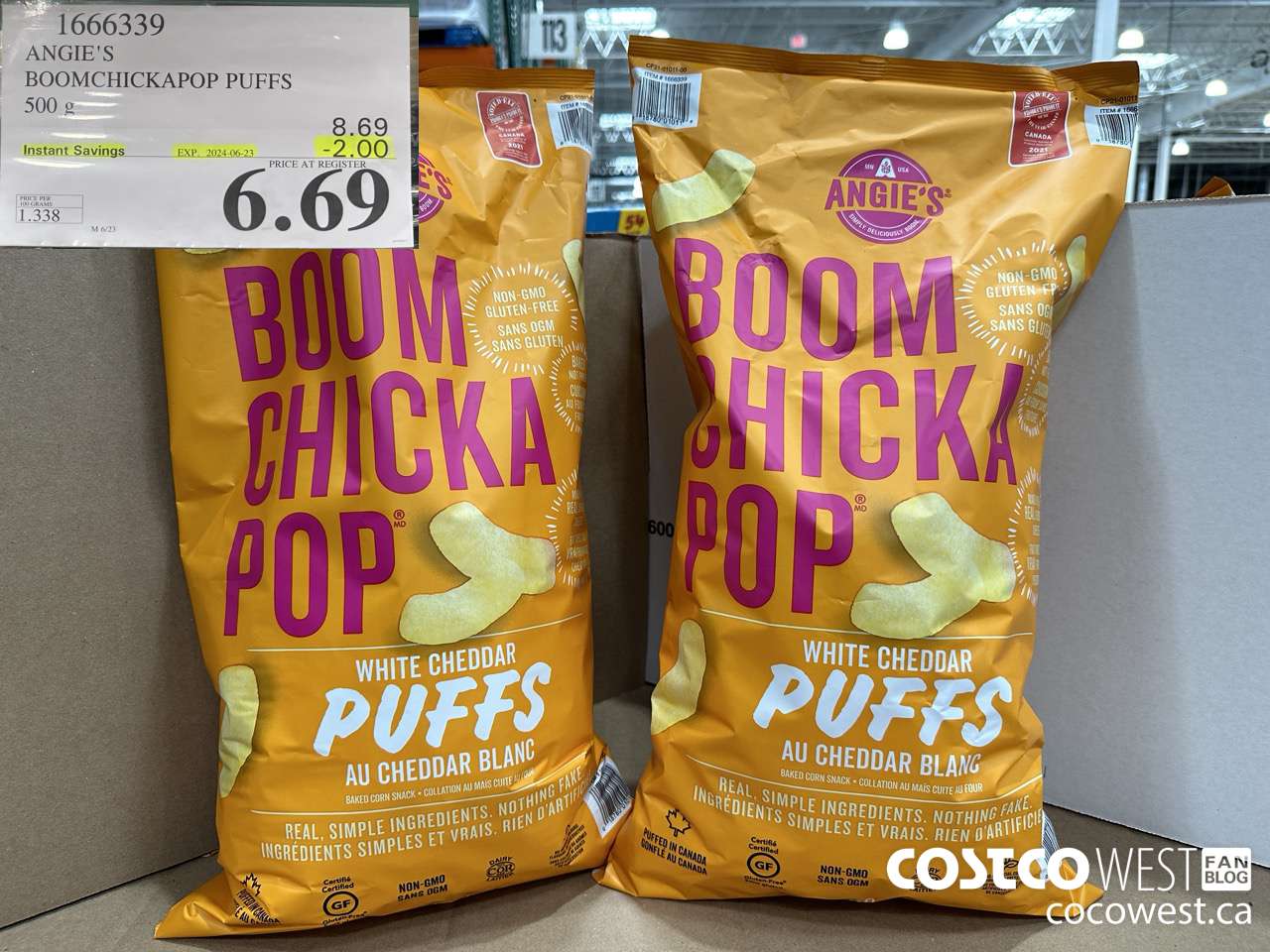 1666339 ANGIE'S BOOMCHICKAPOP PUFFS 500G ($2.00 INSTANT SAVINGS EXPIRES ON 2024-06-23) $6.69