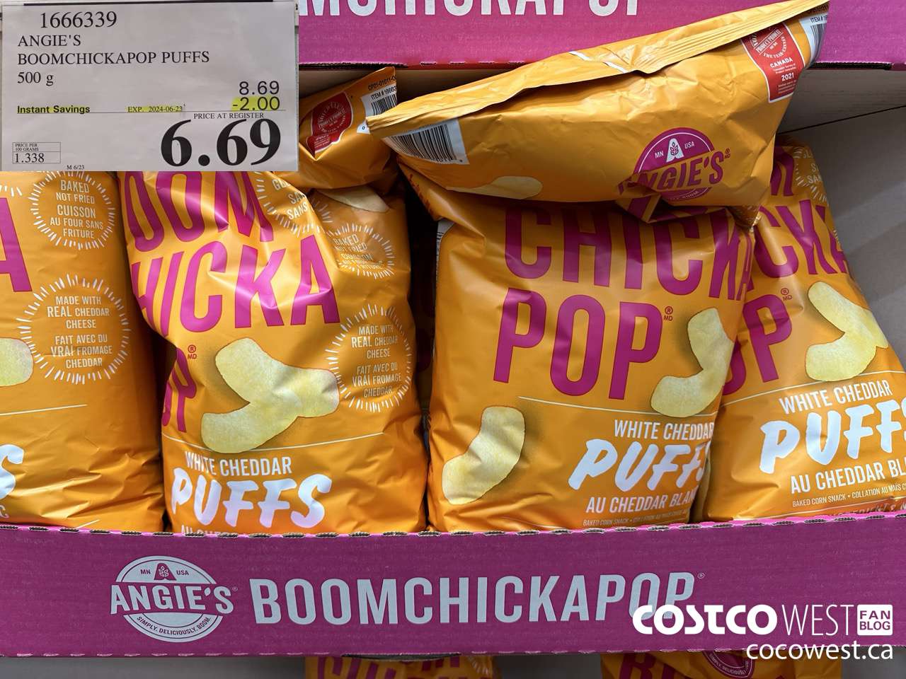 1666339 ANGIE'S BOOMCHICKAPOP PUFFS 500G ($2.00 INSTANT SAVINGS EXPIRES ON 2024-06-23) $6.69