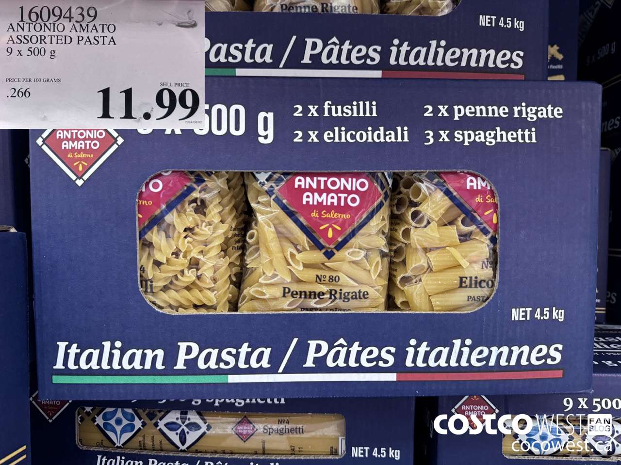 1609439 ANTONIO AMATO ASSORTED PASTA 9 X 500 G $11.99