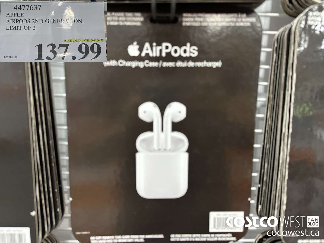 4477637 APPLE AIRPODS 2ND GENERATION (EXPIRES ON 2024-06-25) $137.99