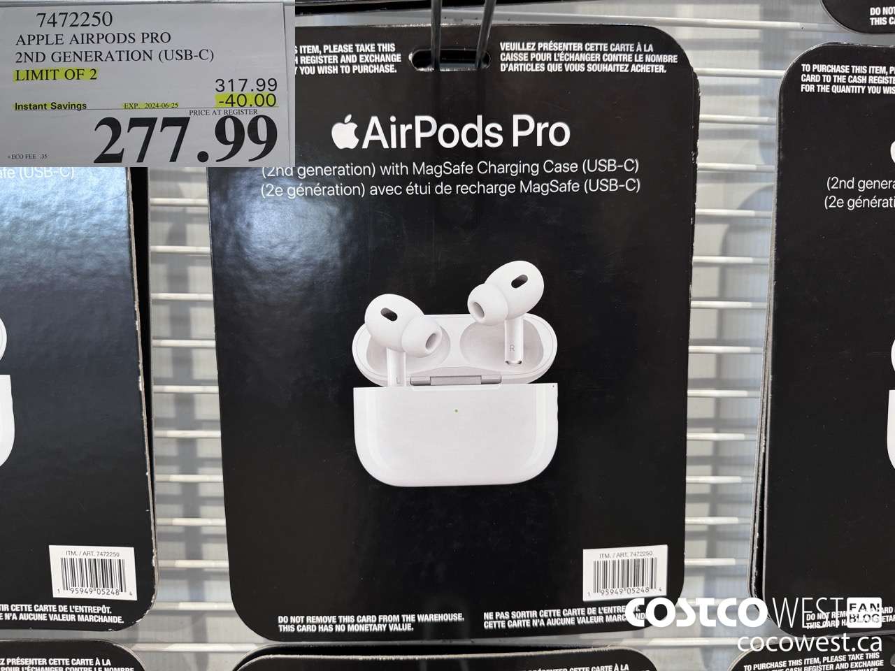 7472250 APPLE AIRPODS PRO 2ND GENERATION (USB-C) ($40.00 INSTANT SAVINGS EXPIRES ON 2024-06-25) $277.99