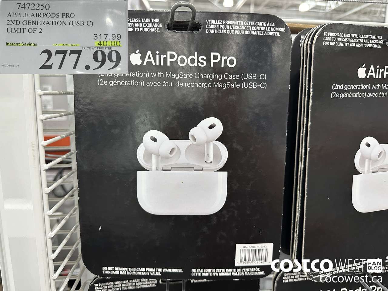 7472250 APPLE AIRPODS PRO 2ND GENERATION (USB-C) ($40.00 INSTANT SAVINGS EXPIRES ON 2024-06-25) $277.99